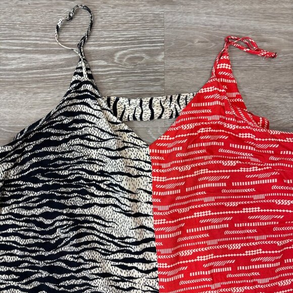 Anthropologie Black Red Tan Corey Lynn CarterZebra Contrast Jumpsuit M - Picture 4 of 10